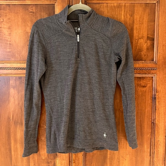 Smartwool Merino 250 Long Sleeve 1/4 Zip Baselayer | Charcoal | SZ S | Like New - Picture 1 of 13